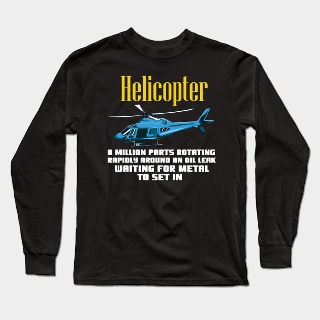 HELICOPTER: Helicopter Definition Long Sleeve T-Shirt by woormle